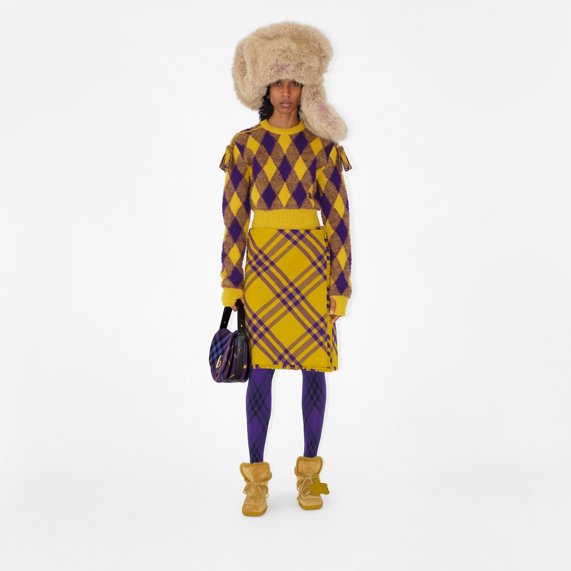 Burberry Suede and Shearling Highland Mules | REVERSIBLE