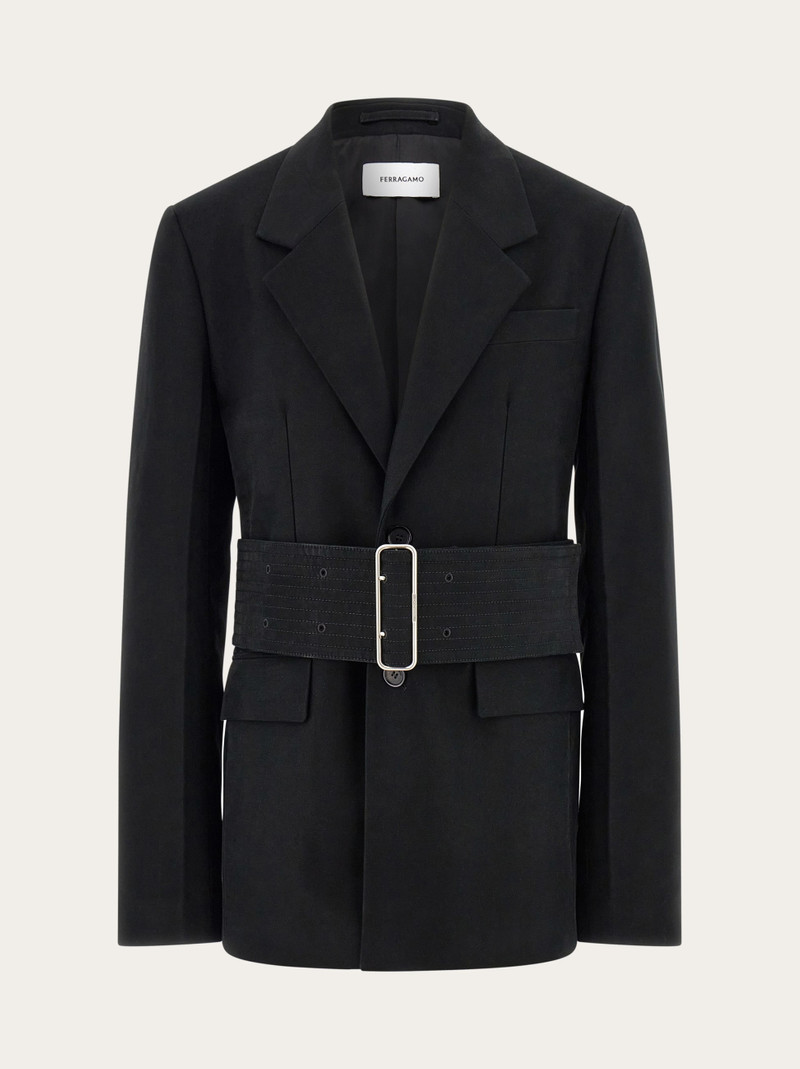 Blazer with wide belt 1