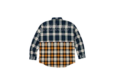 PALACE CHECKMATE DROP SHOULDER SHIRT NAVY outlook