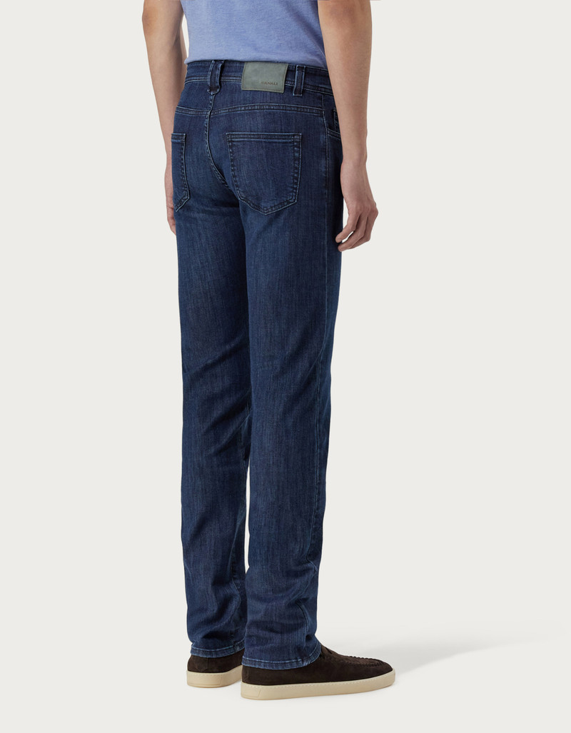 BLUE SOFT-TOUCH FIVE-POCKET DENIM PANTS WITH COLOURED SELVEDGE 3