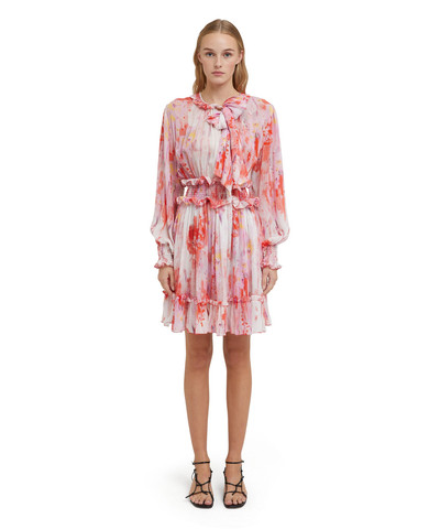 MSGM Short dress with georgette "artsy flower" print outlook