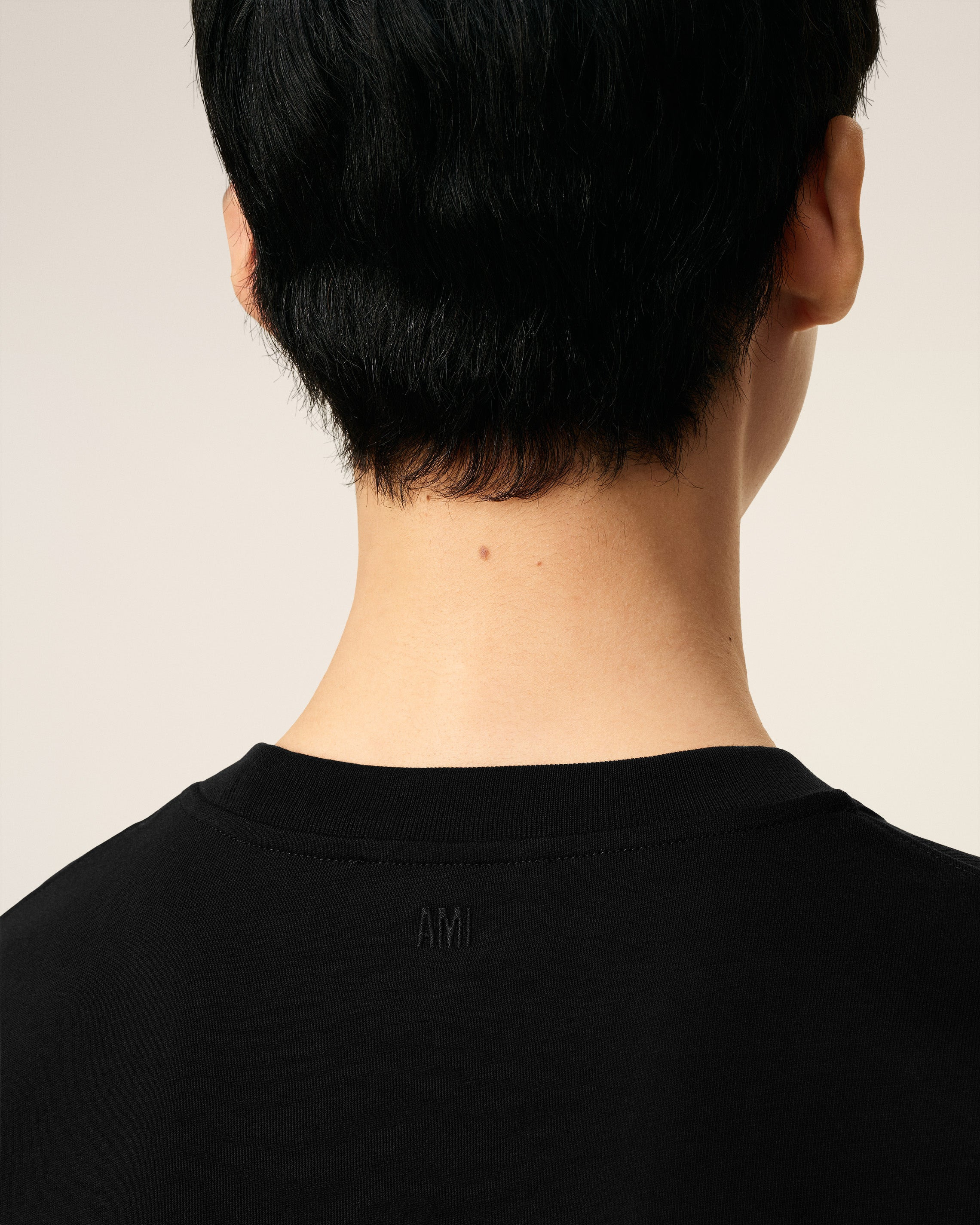BLACK COTTON AMI DE COEUR T-SHIRT - 4