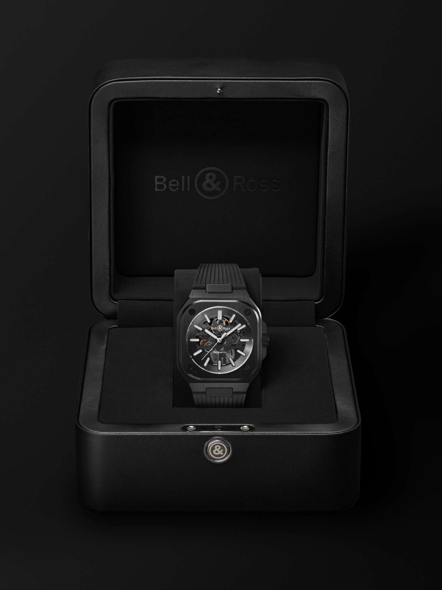BR 05 Skeleton Automatic 41mm Black Ceramic and Rubber Watch, Ref. No. BR05A-BL-SK-CE/SRB - 8