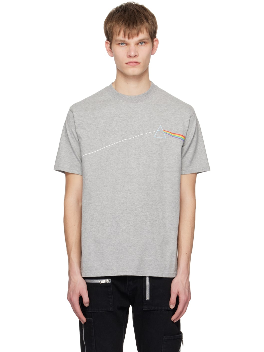 Gray Print T-Shirt - 1