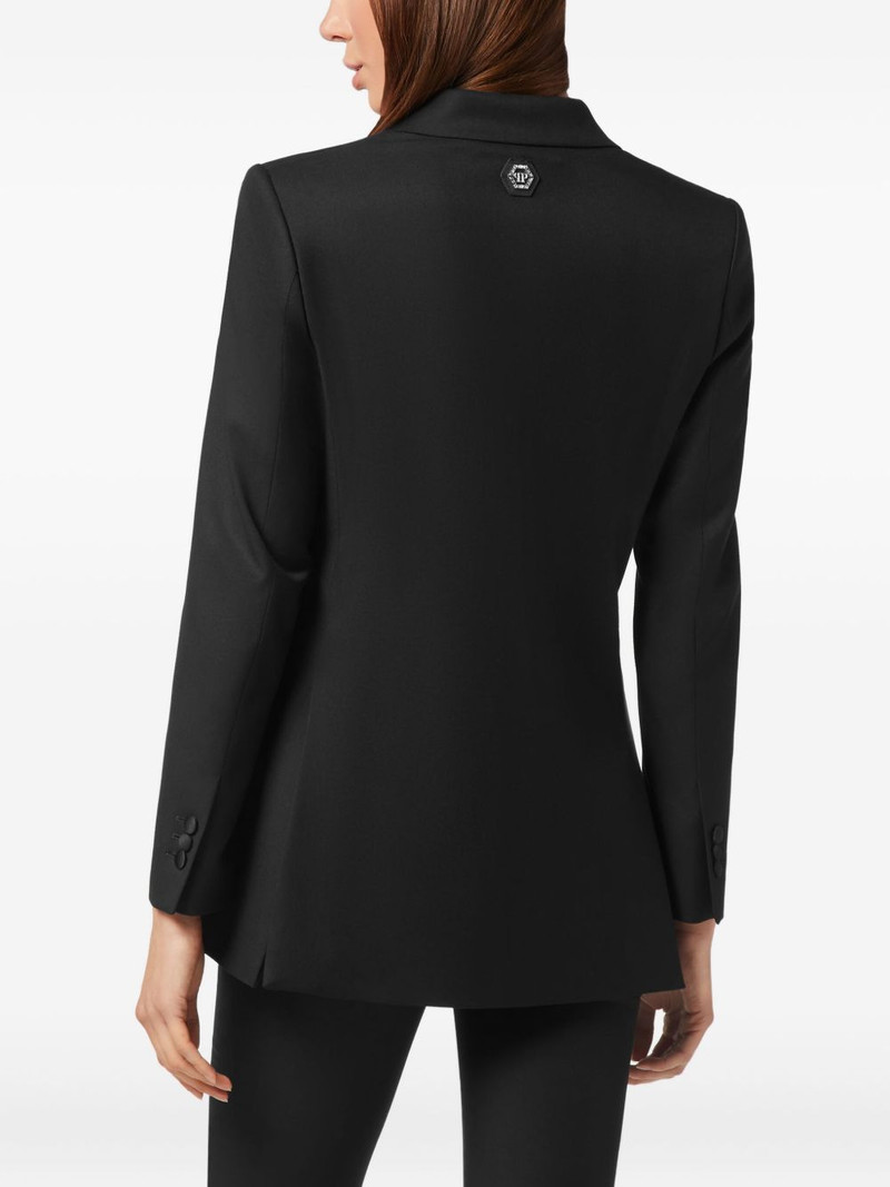 embroidered single-breasted blazer 4