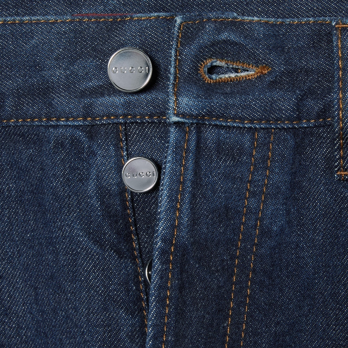 Denim pant with Gucci label - 10
