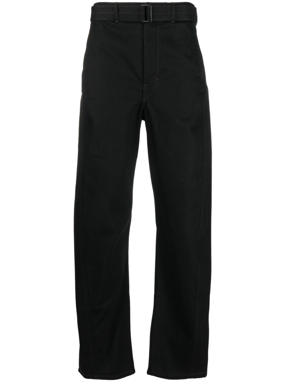 belted straight-leg trousers - 1