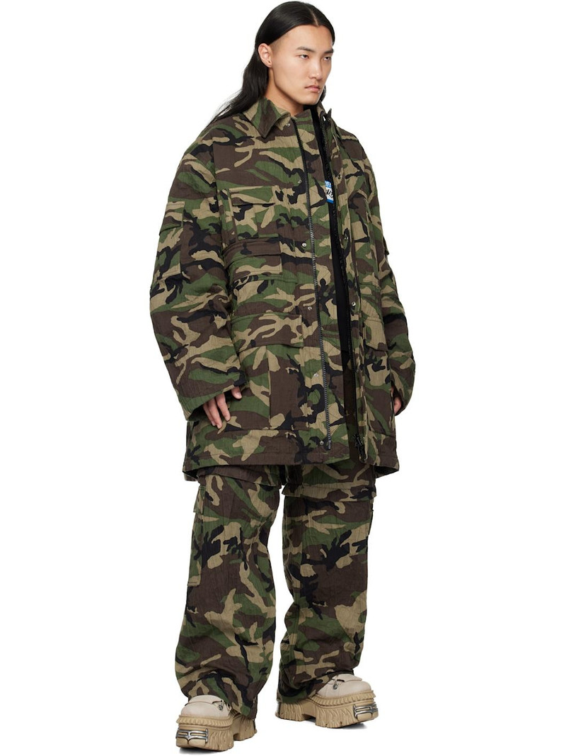 VETEMENTS Khaki Runway Metalized Wrinkled Utility Jacket outlook
