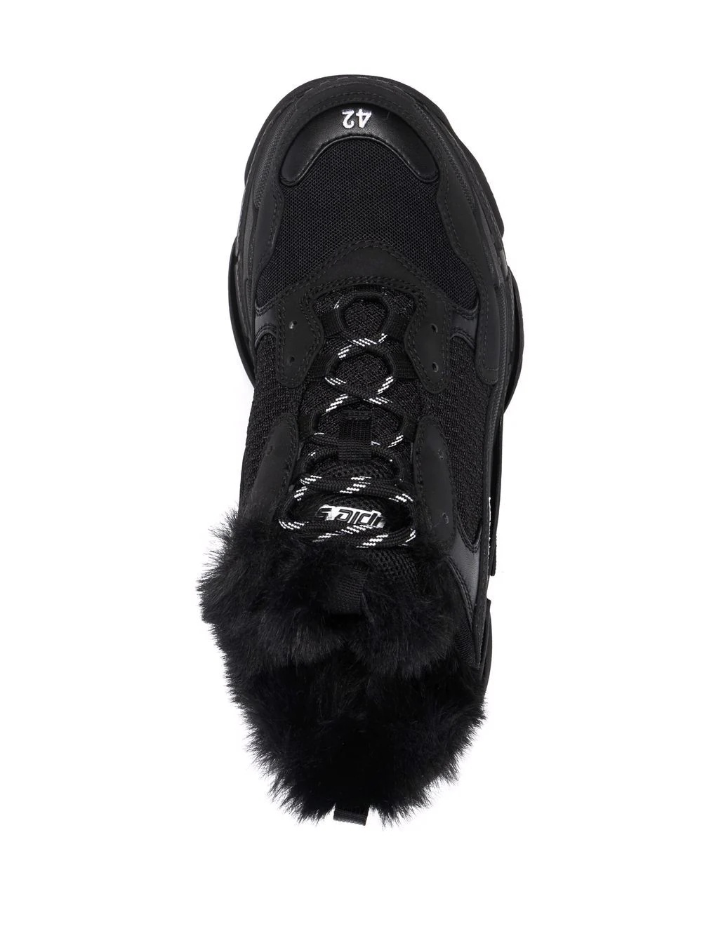 faux-fur trim trainers - 4