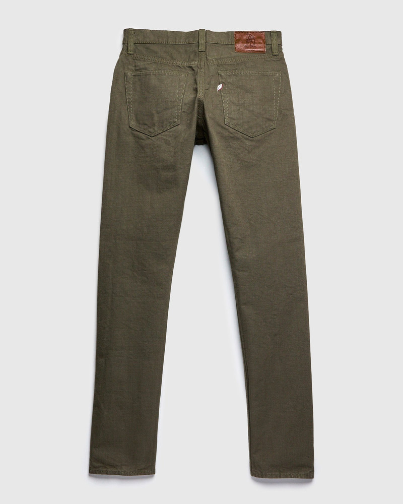 Pure Blue Japan 1175 "Olive" 13.5oz Duck Canvas Pants - Relaxed Tapered Fit outlook