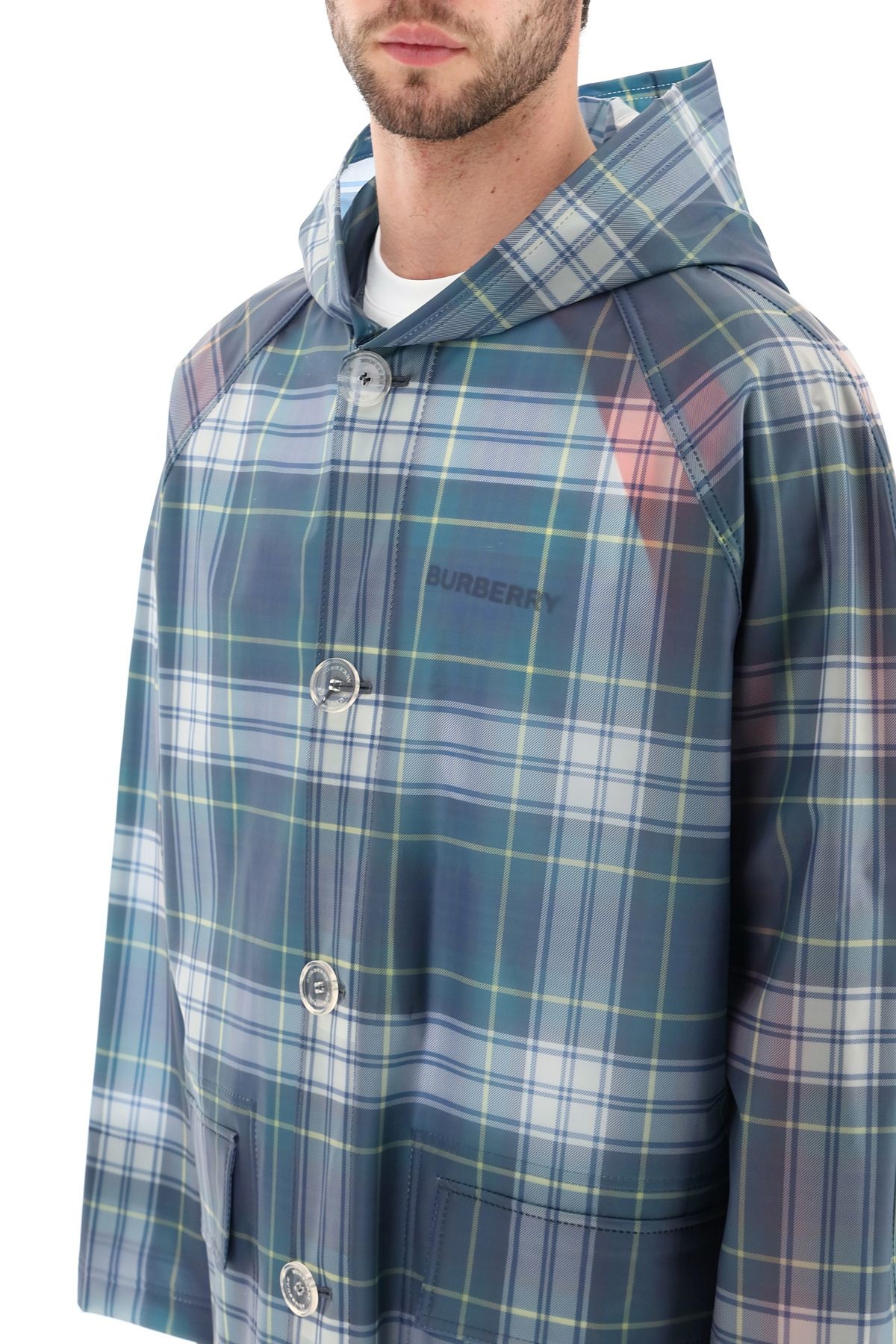 POLYURETHANE TARTAN RAINCOAT - 5