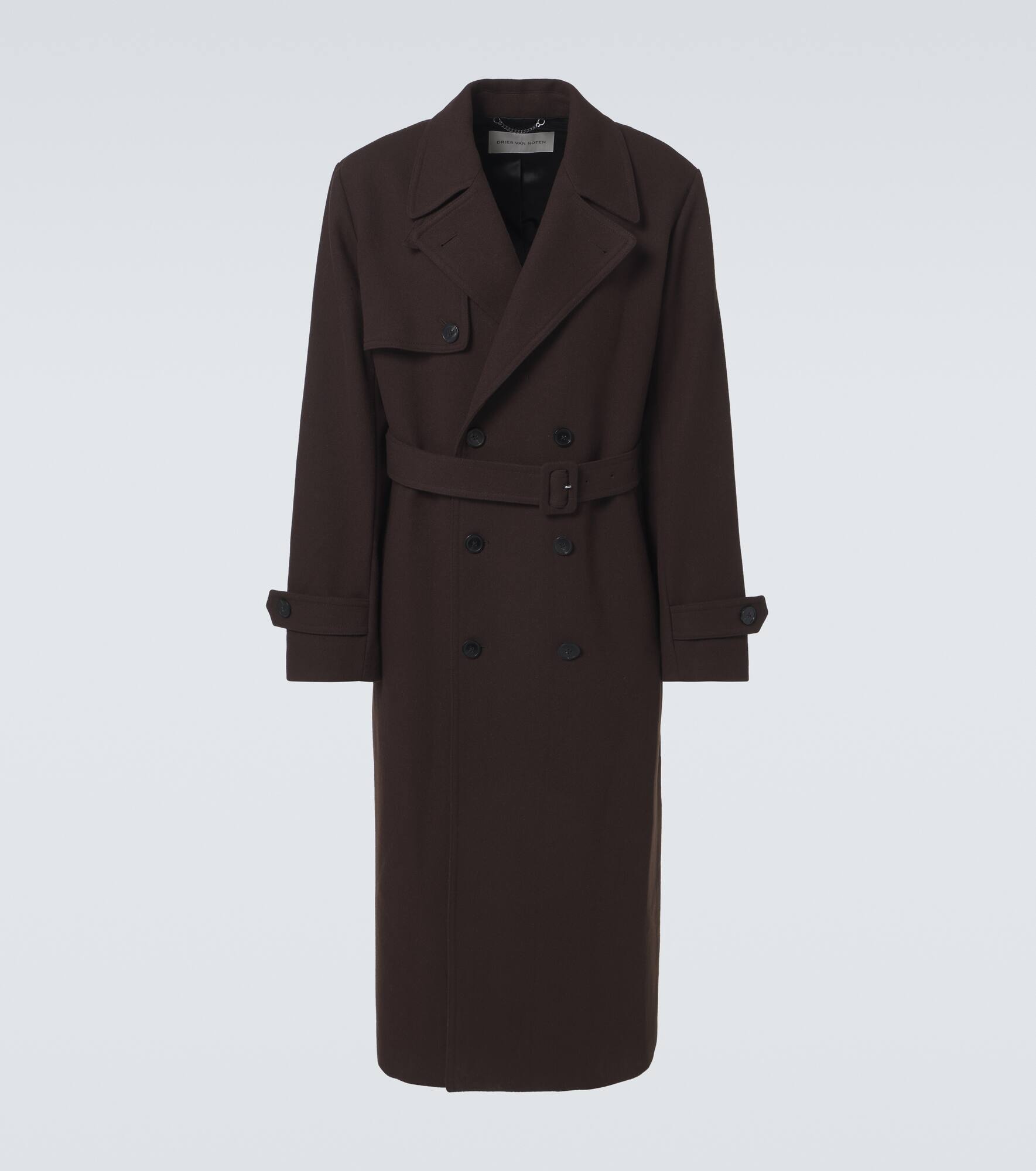 Double-breasted wool-blend coat - 1