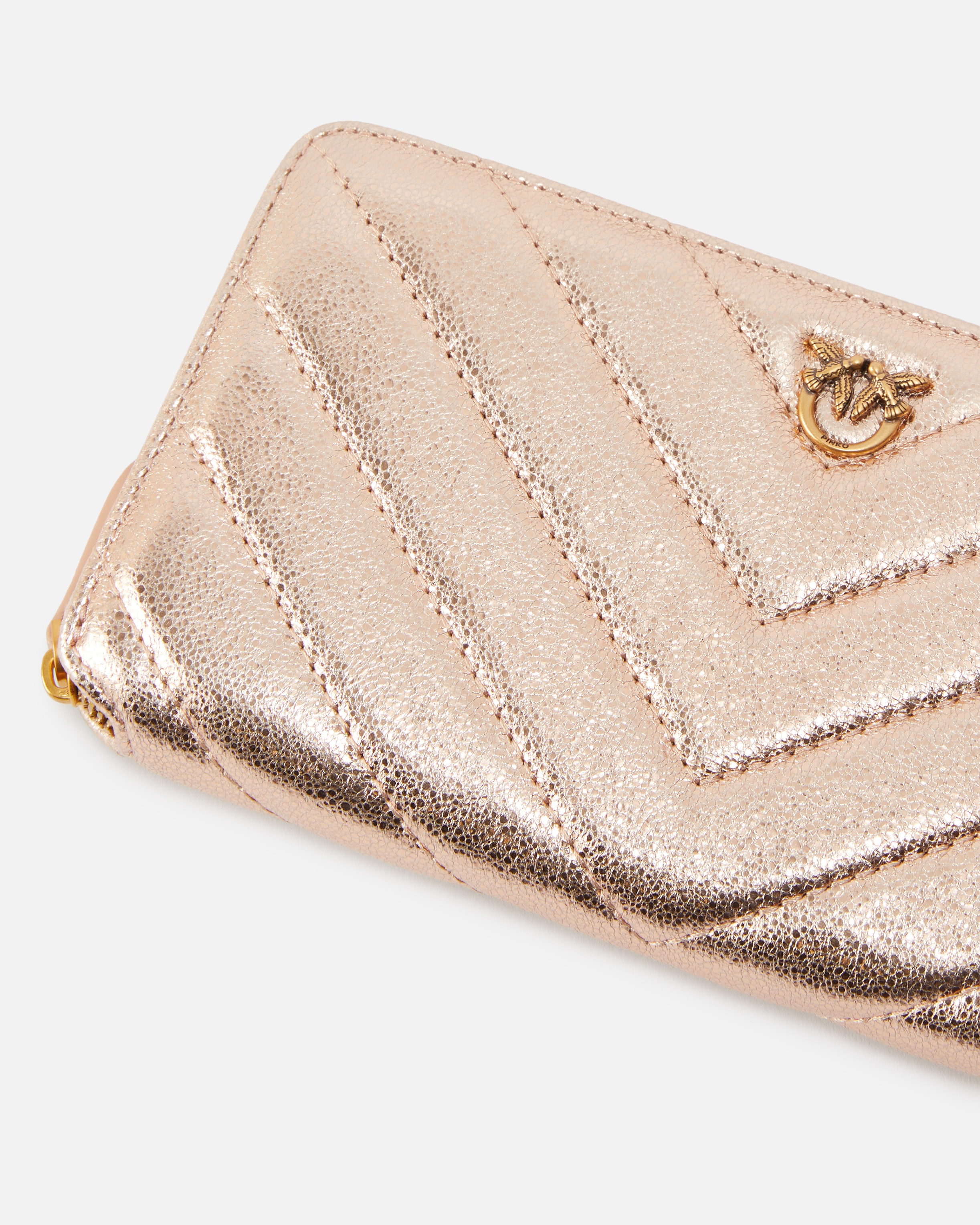 RECTANGULAR WALLET IN METALLIC QUILTED LEATHER - 4
