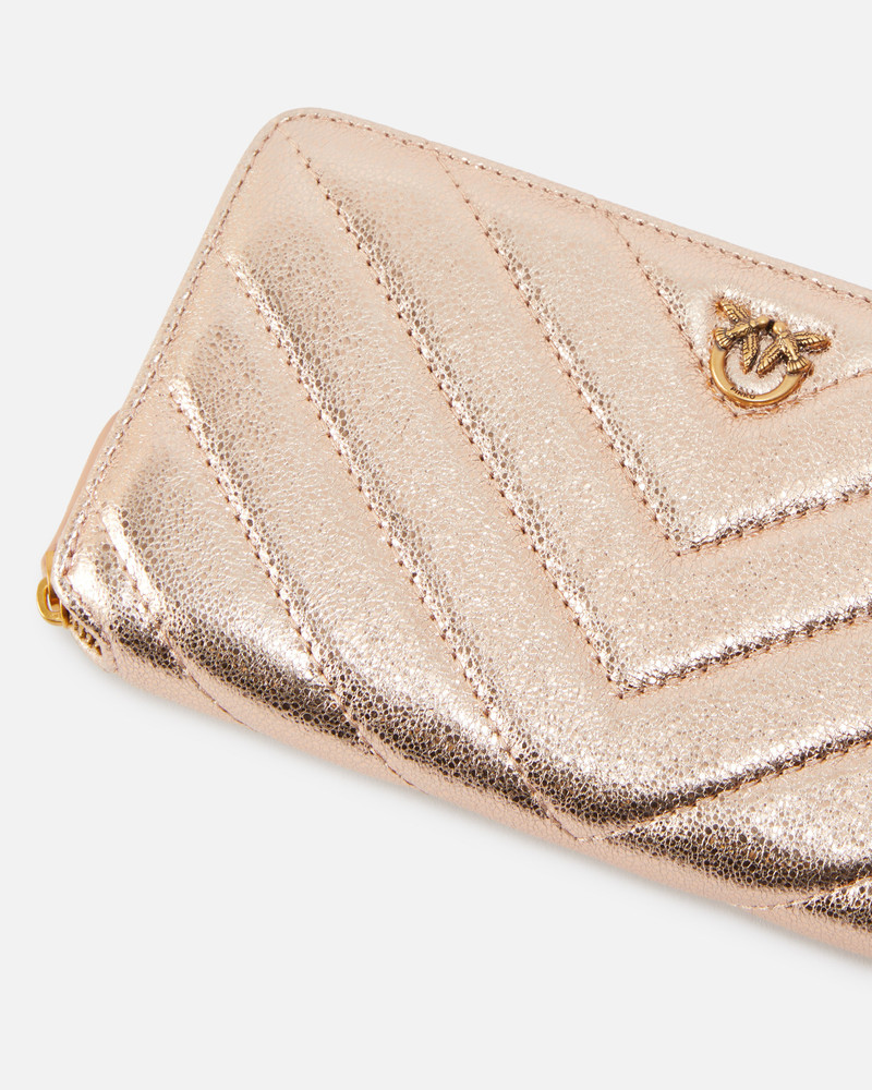 RECTANGULAR WALLET IN METALLIC QUILTED LEATHER 4