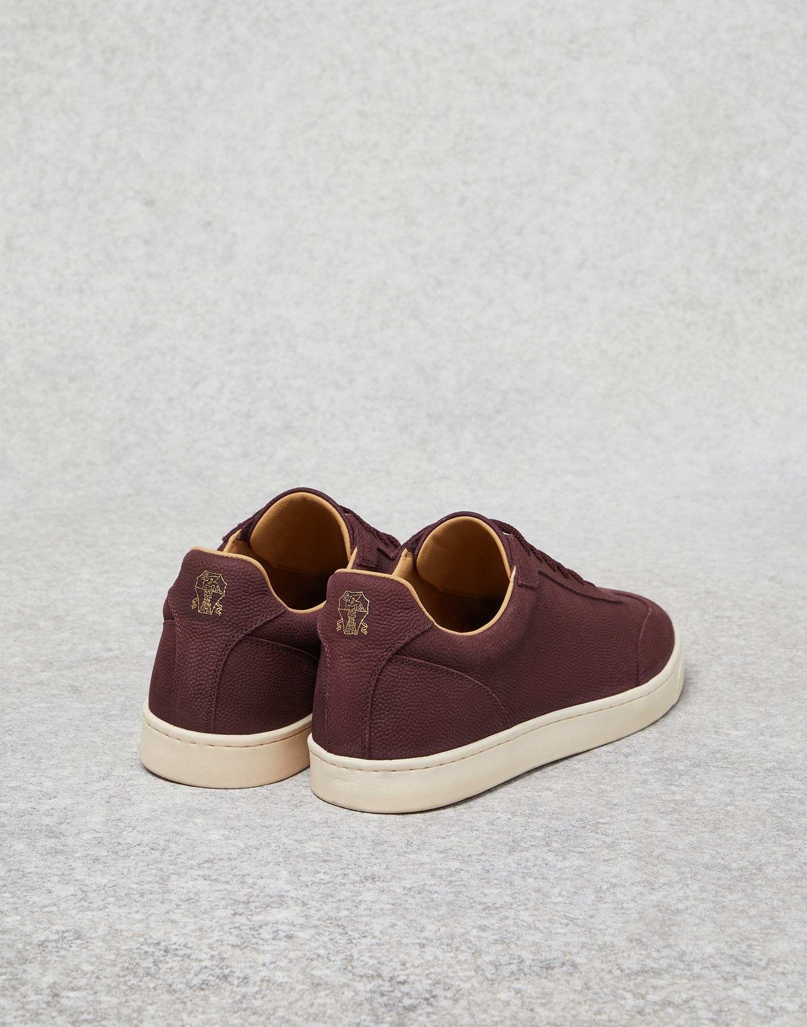Texture nubuck sneakers with natural rubber sole - 3
