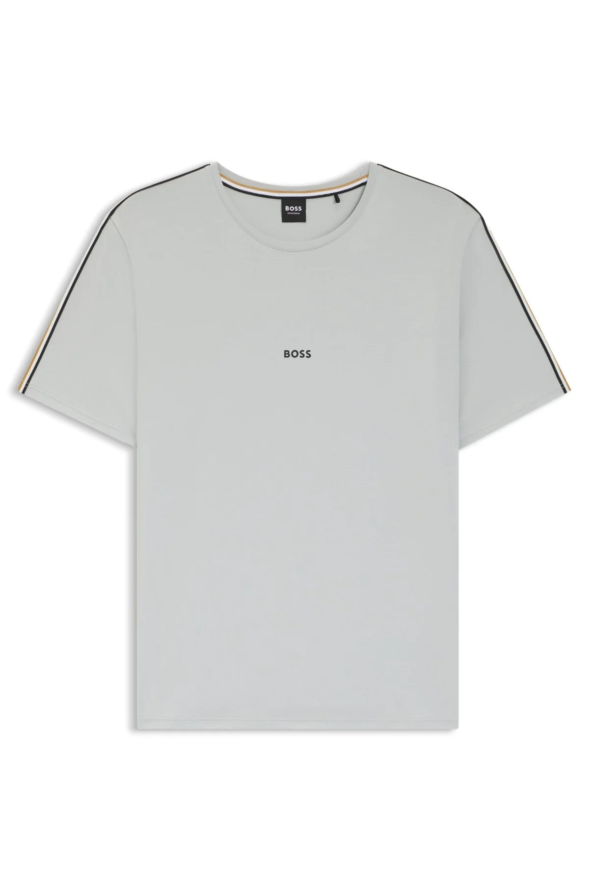 STRETCH-COTTON PYJAMA T-SHIRT WITH SIGNATURE-STRIPE TAPE - 1