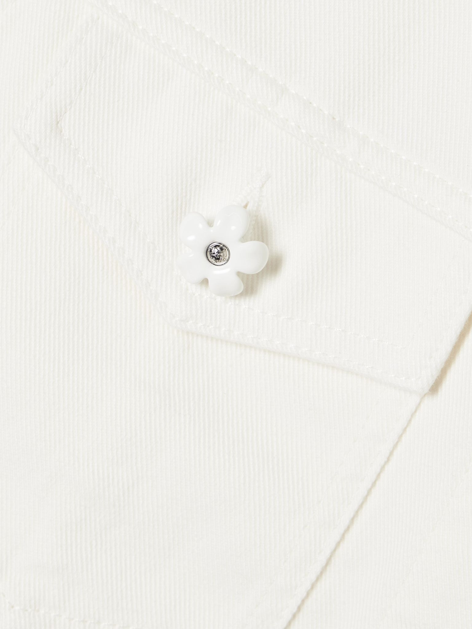 + Paula's Ibiza leather-trimmed embellished denim jacket White - 5