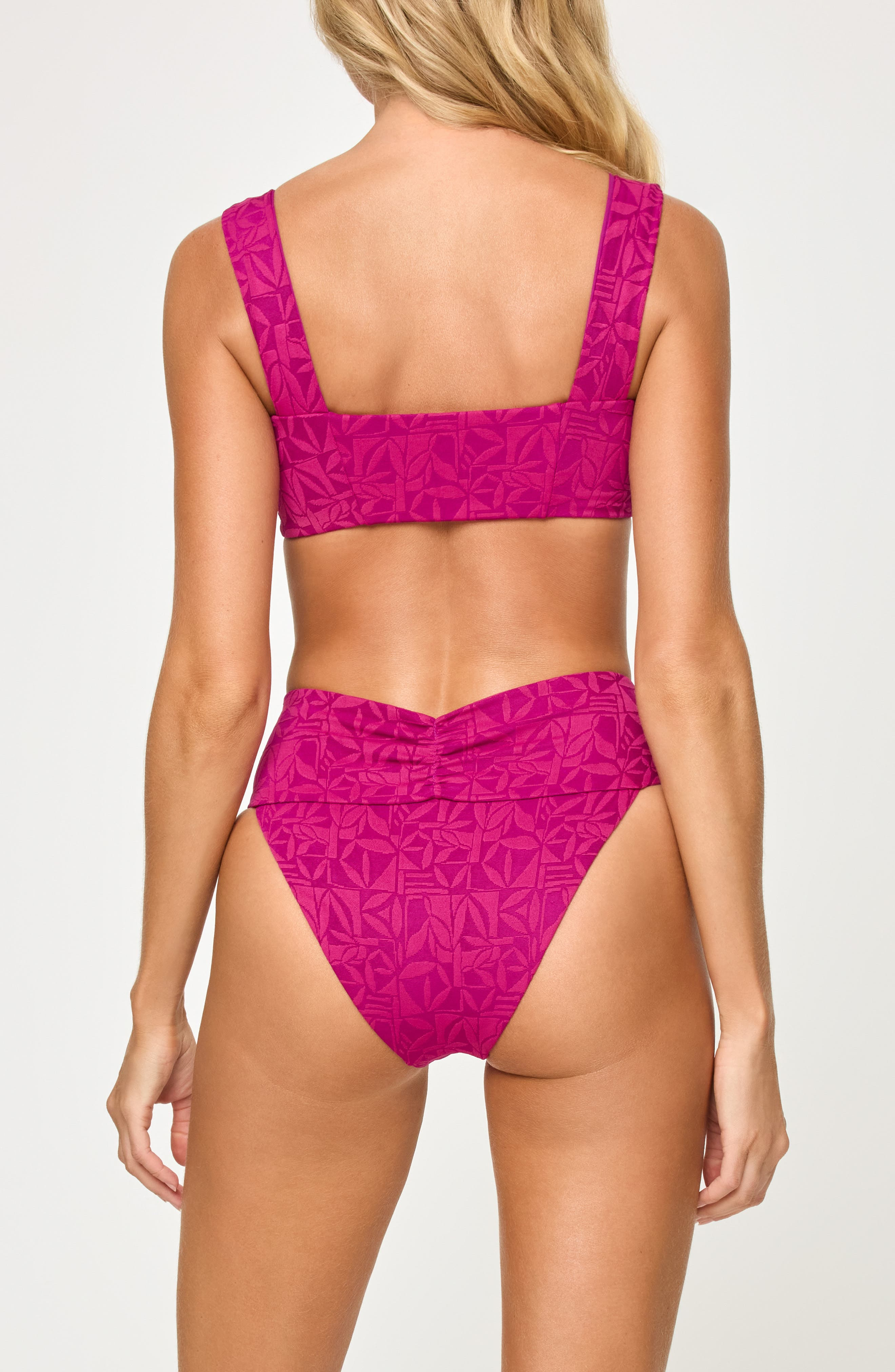 LSPACE Marlee Jacquard Bikini Top in Berry at Nordstrom - 5