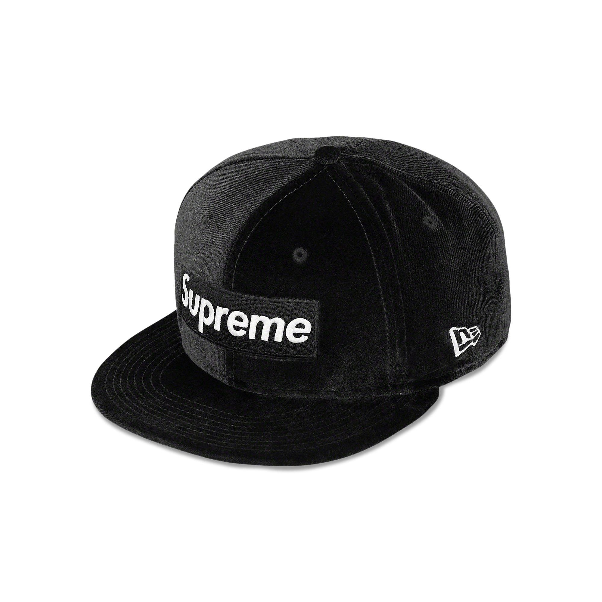 Supreme Velour Box Logo New Era 'Black' - 1