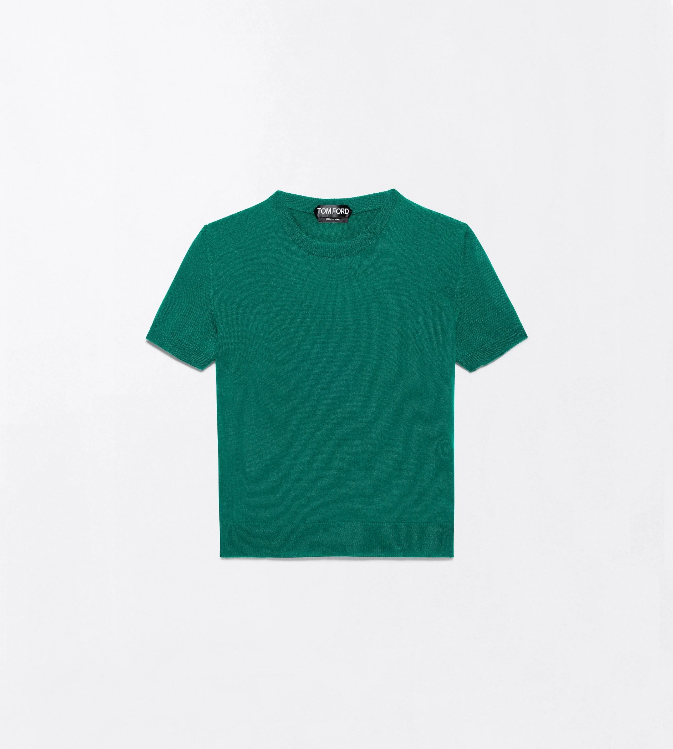 VINTAGE WASHED CASHMERE SHRUNKEN CREWNECK T-SHIRT - 1