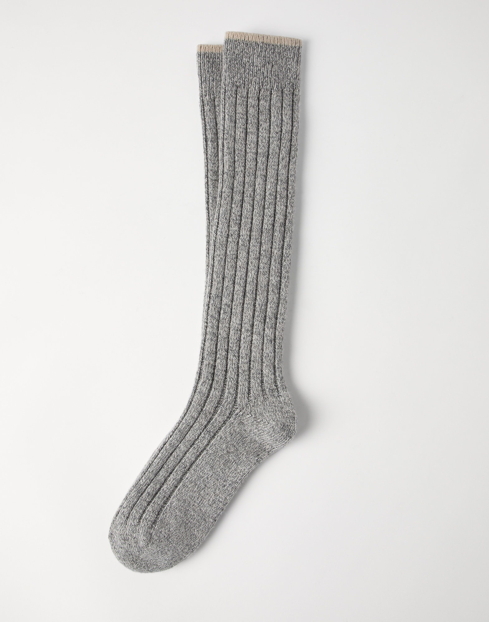 Cashmere chiné rib knit socks - 1
