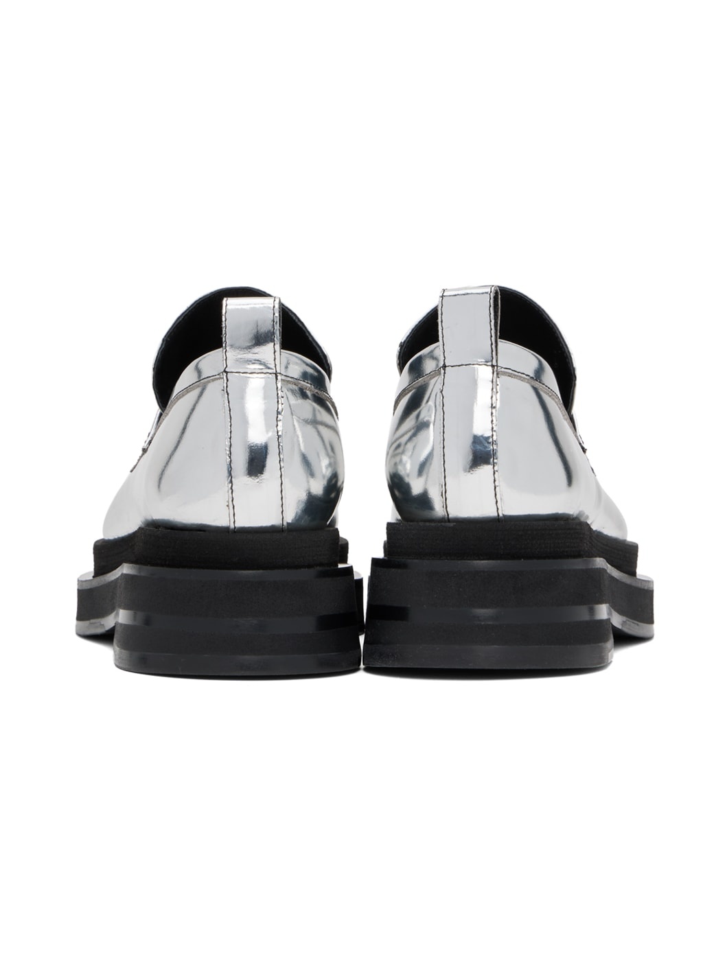 Silver Heart Toe Platform Loafers - 2