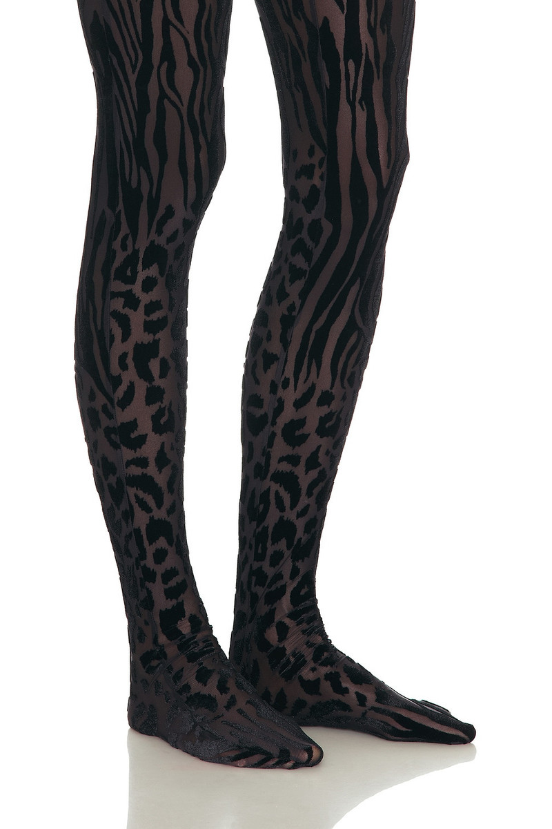 ALEX PERRY Animal Print Burnout Stocking outlook