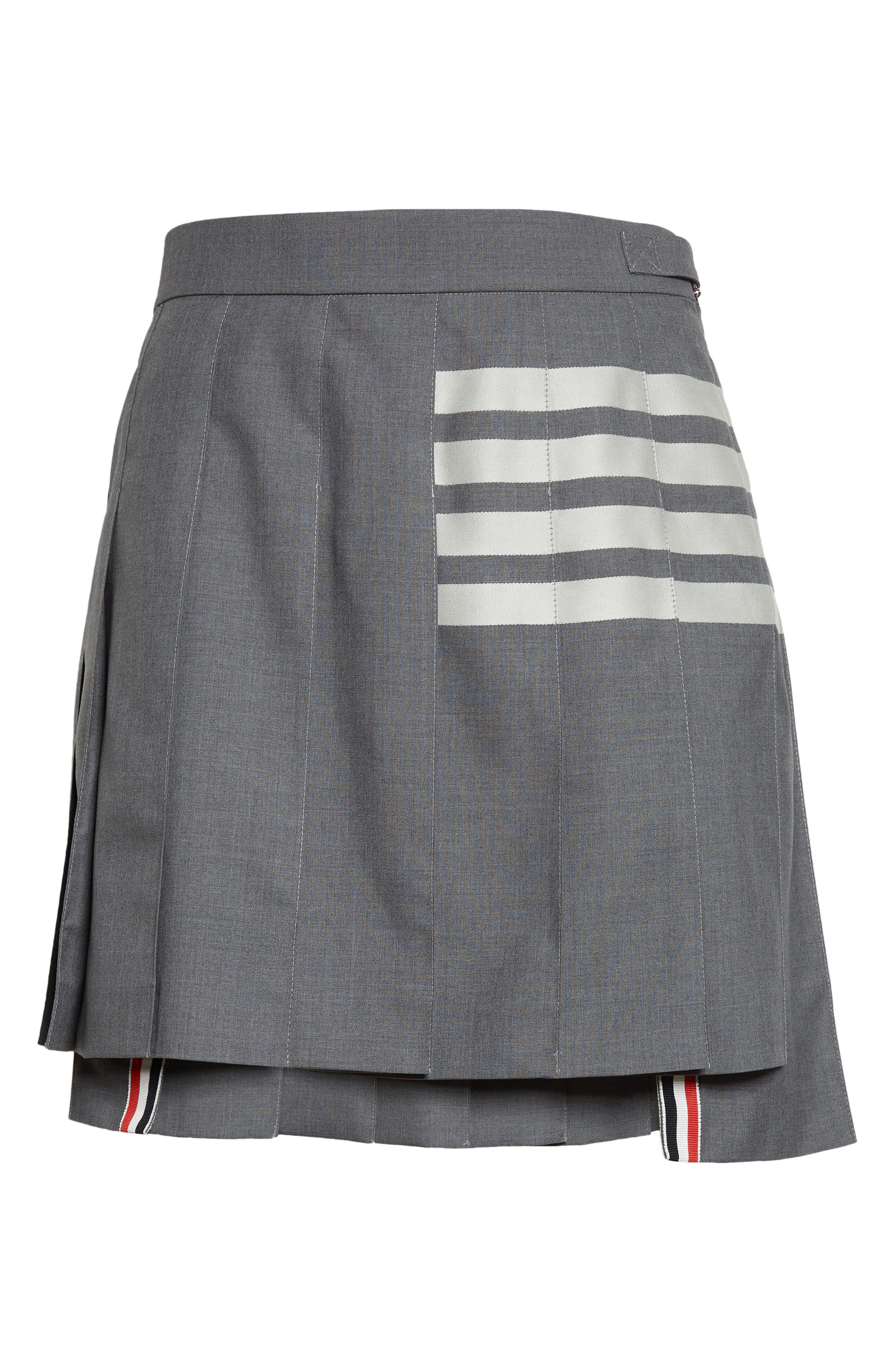 Drop Back Pleated Wool Miniskirt - 5