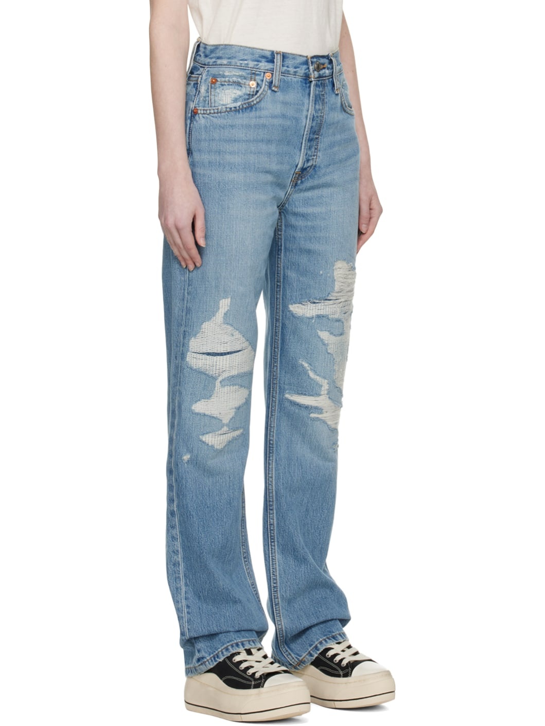 Blue High-Rise Loose Jeans - 2