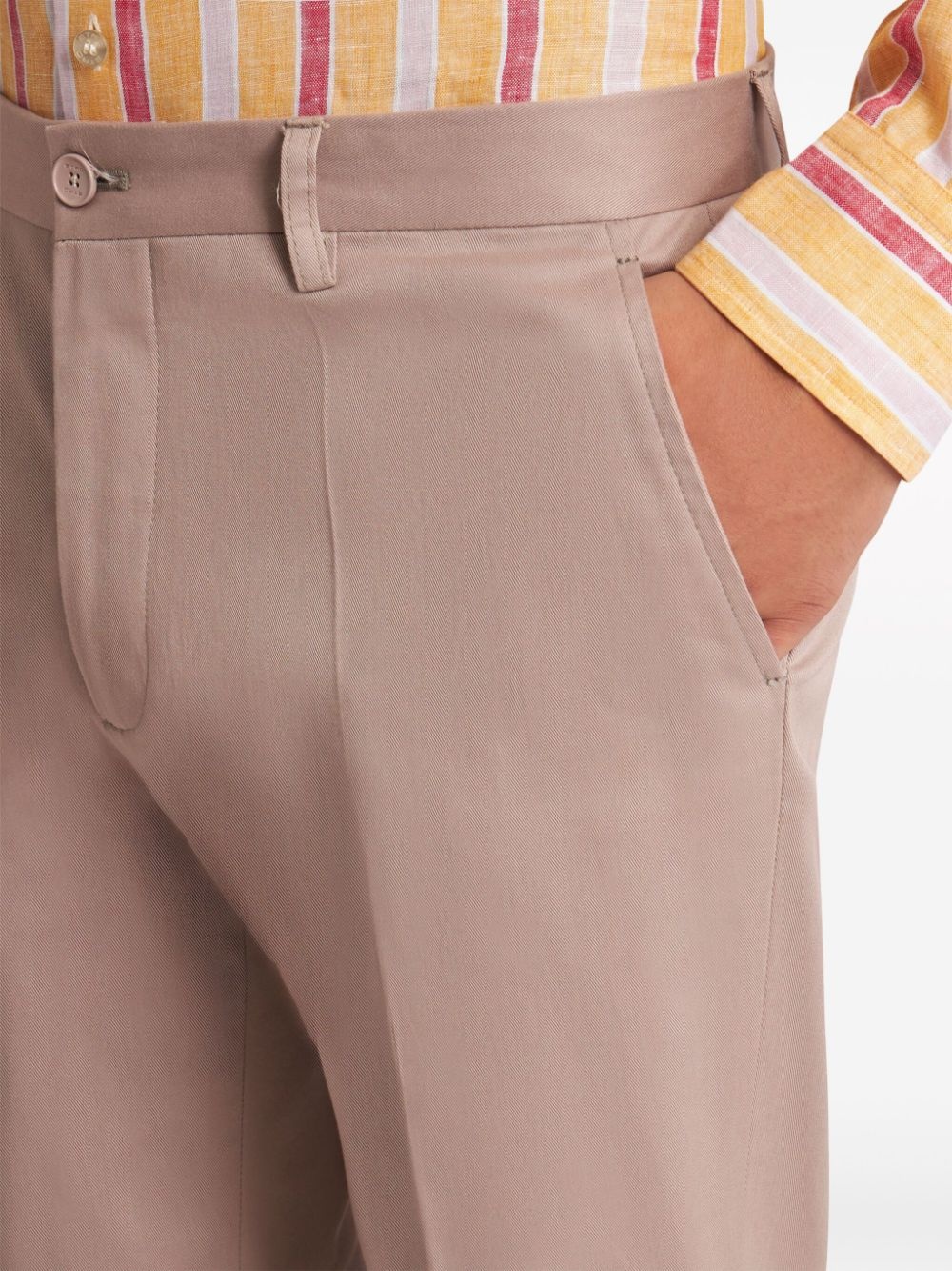 Pegaso-embroidered chino trousers - 5