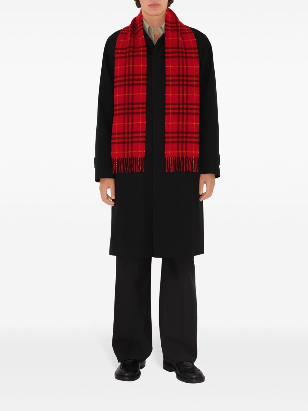 checked cashmere scarf - 4