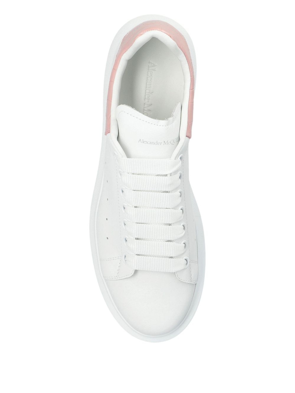 leather crocodile-effect heel sneakers - 4