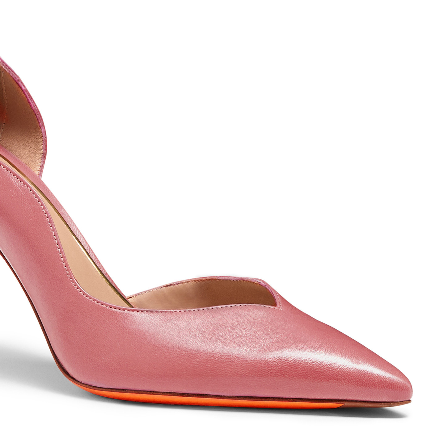 Women's pink leather high-heel pump - 6