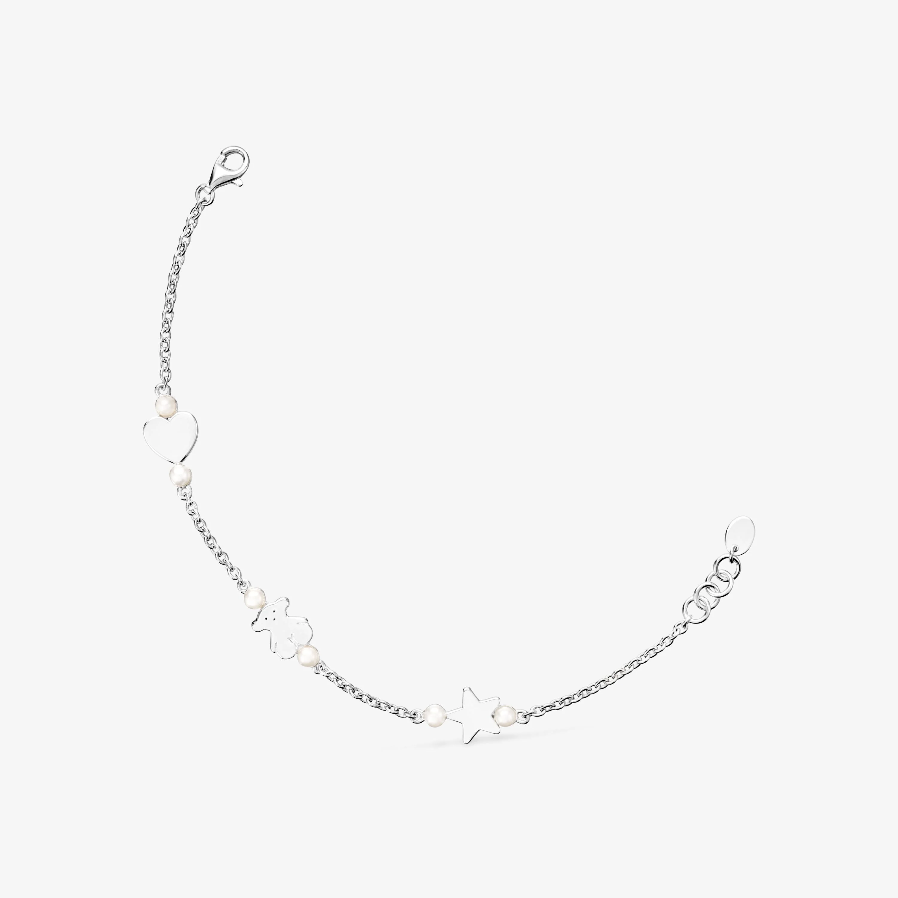 Silver TOUS Real Sisy Bracelet with Pearls 17,5cm. - 1