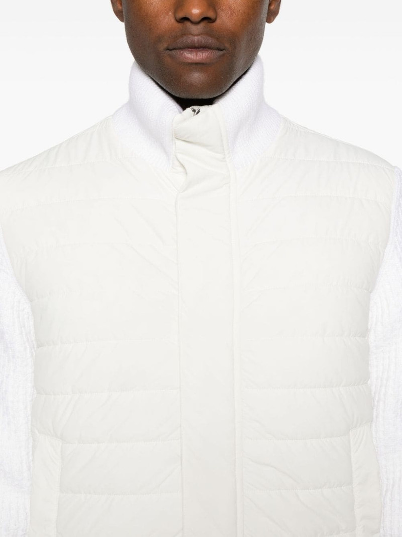 knitted-panels padded bomber jacket 5