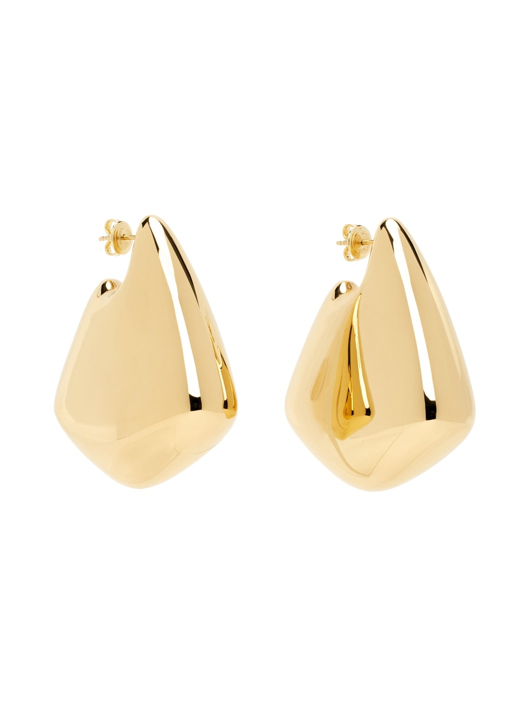 Gold Large Fin Earrings - 2