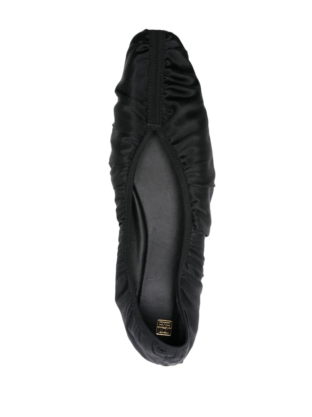 ruched satin ballerina shoes - 4