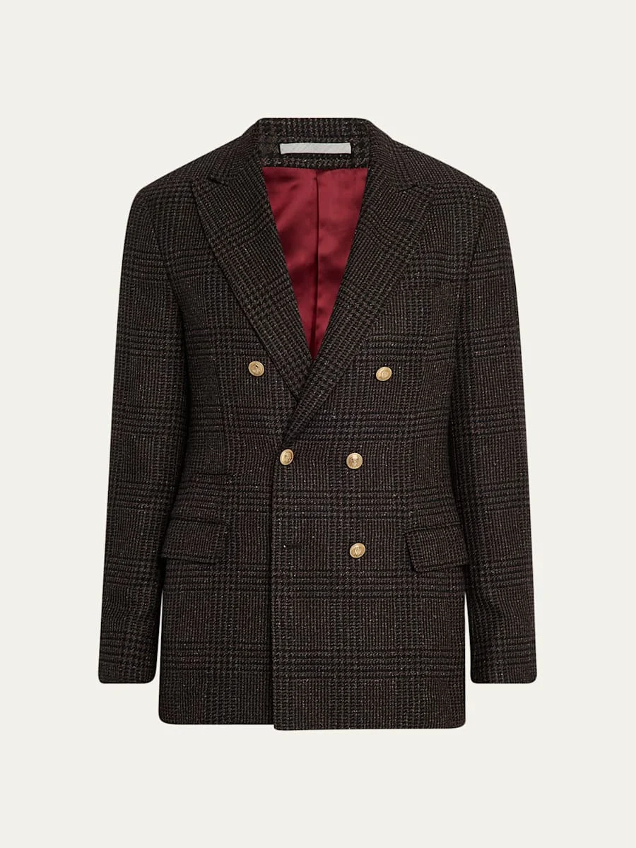 Men's Prince of Wales Double-Breasted Sport Coat - 1