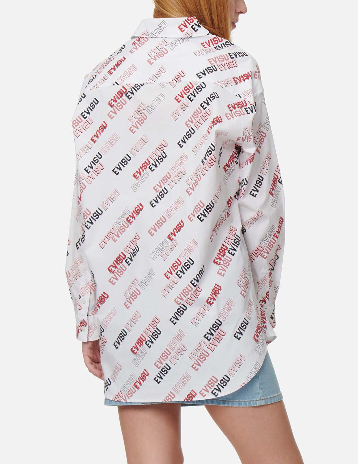 Allover Logo Print Shirt Dress - 4