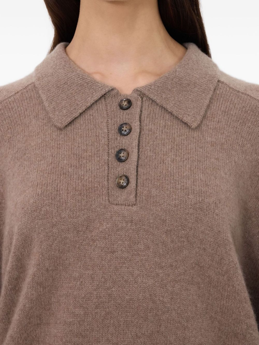 ribbed-hem polo top - 5