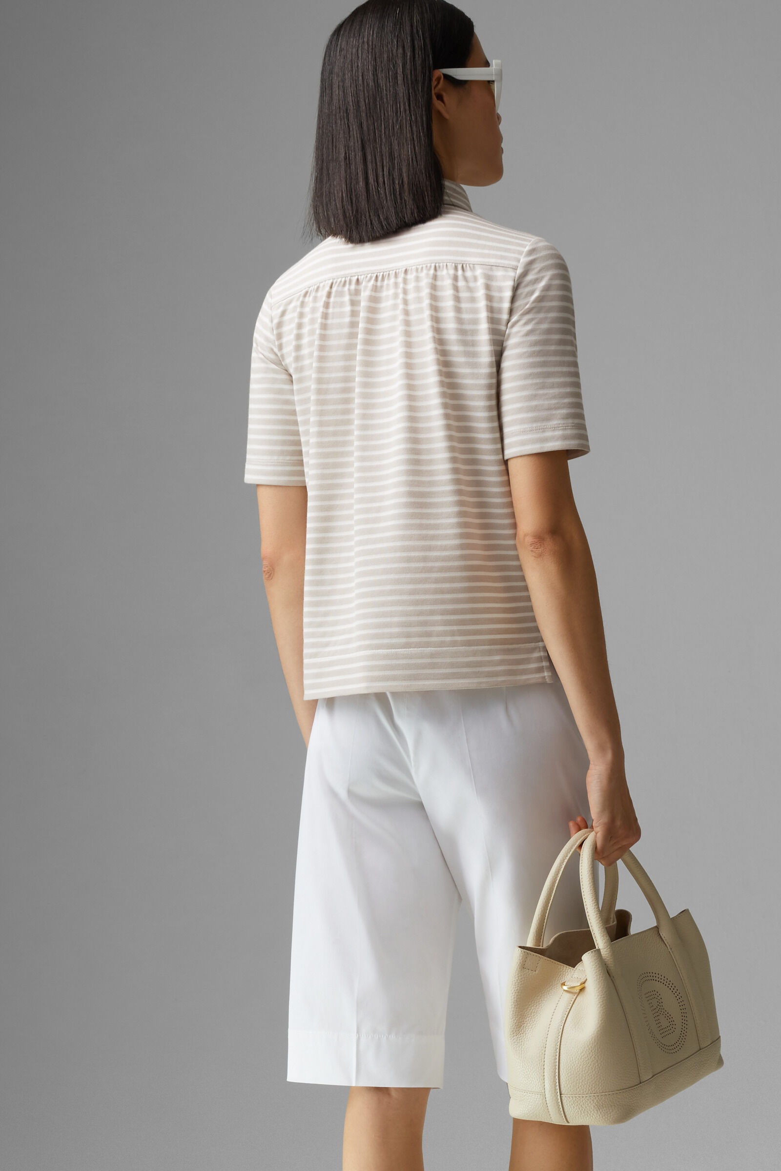 Peony Polo shirt in Beige/White - 3
