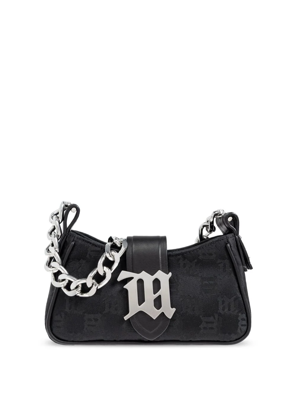 monogram letter plaque chain shoulder bag - 1