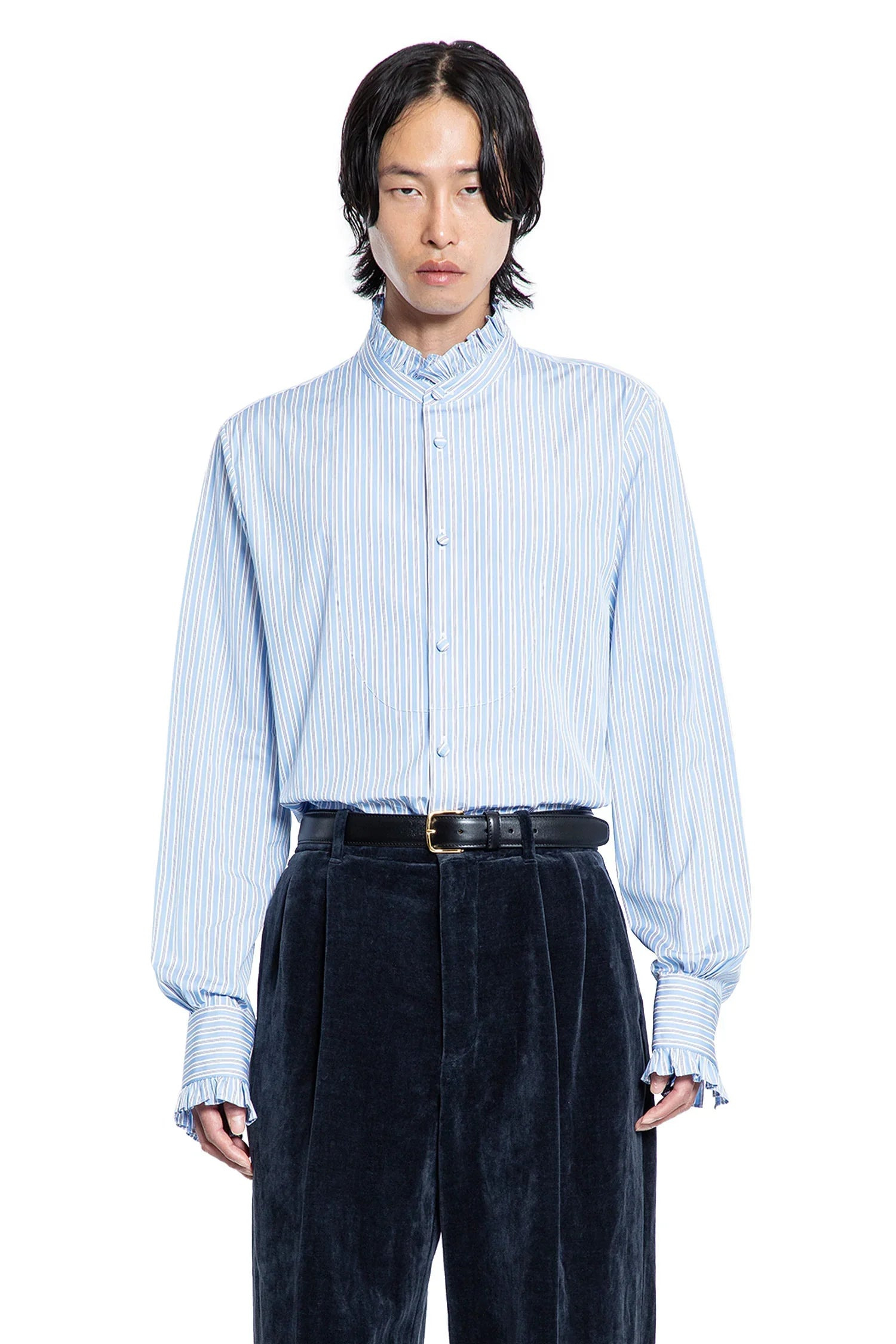 Striped-Cotton-Shirt-With-Ruffles - 5