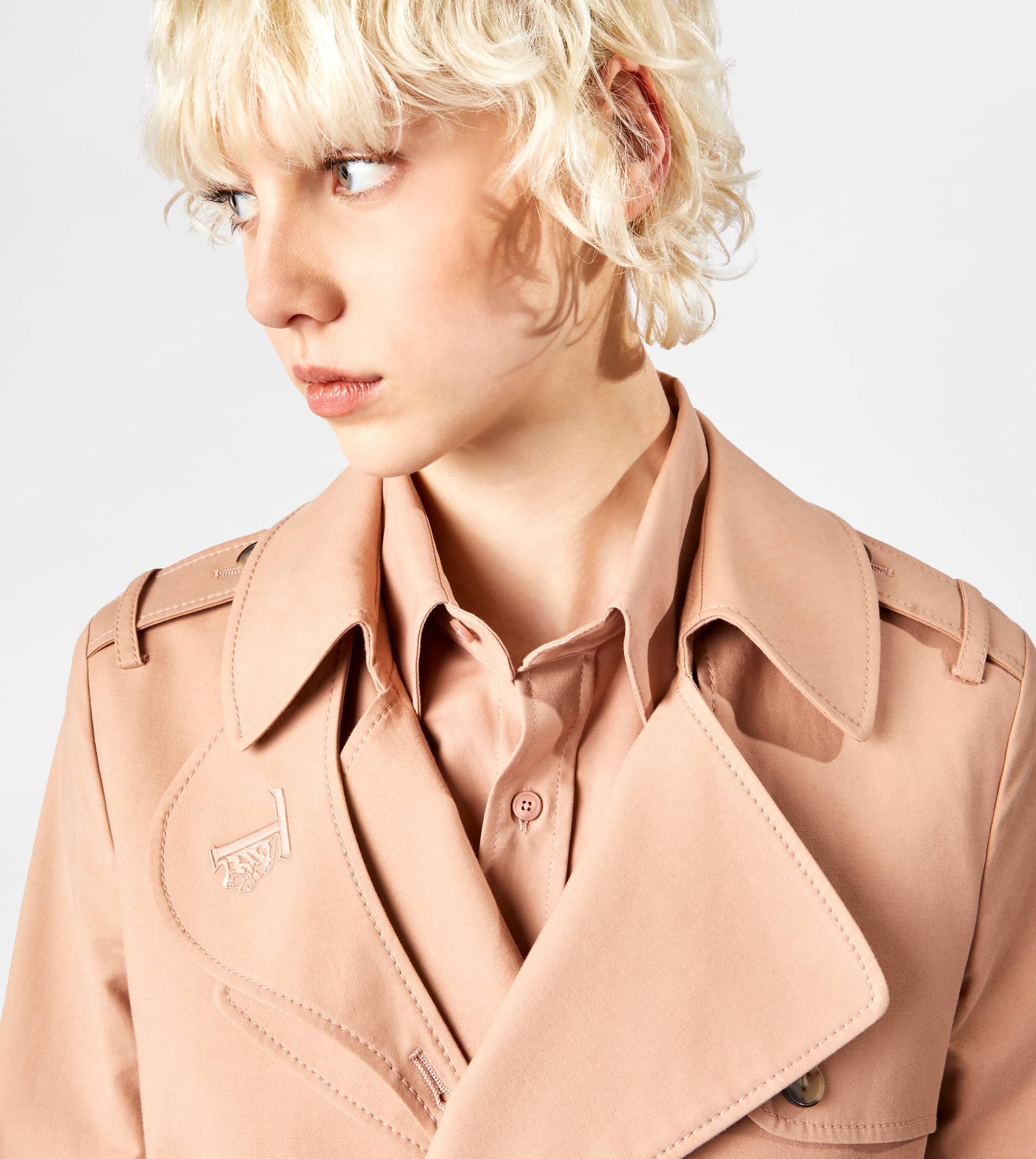 DOUBLE-BREASTED TRENCH COAT - BEIGE - 5