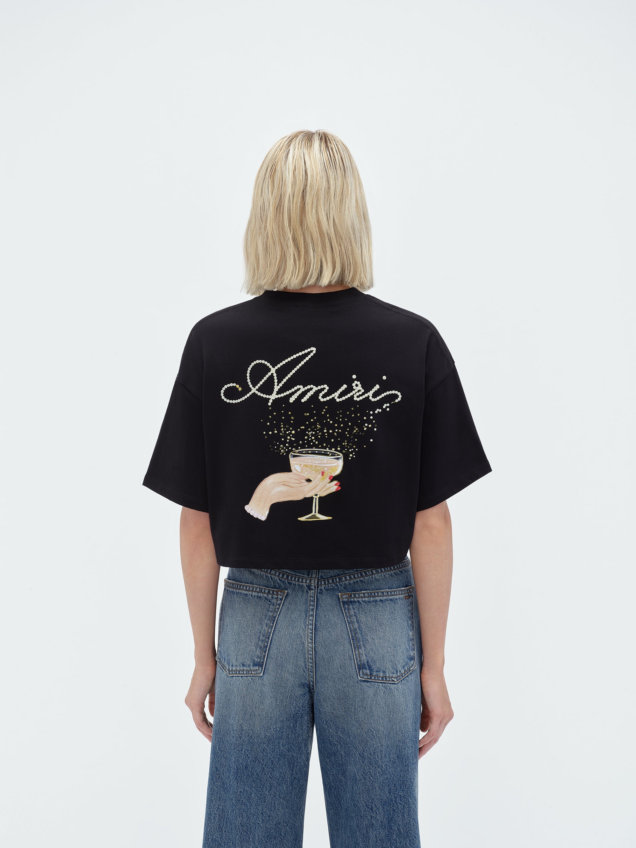 CHAMPAGNE CROPPED TEE - 5