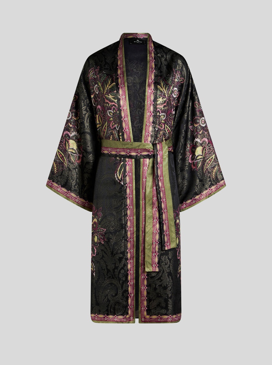 SILK JACQUARD KESA ROBE WITH BELT - 1