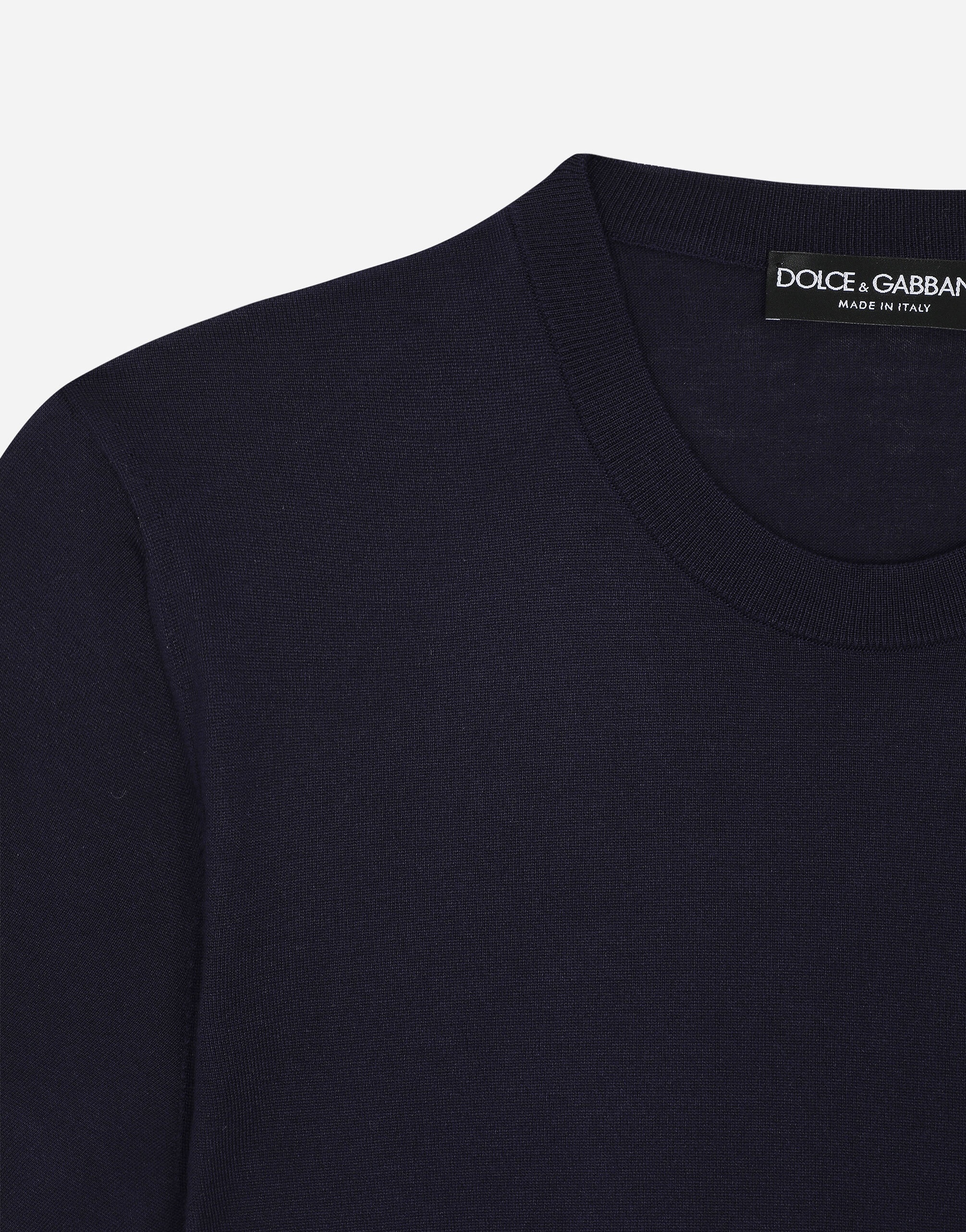 Silk round-neck sweater with DG embroidery - 5