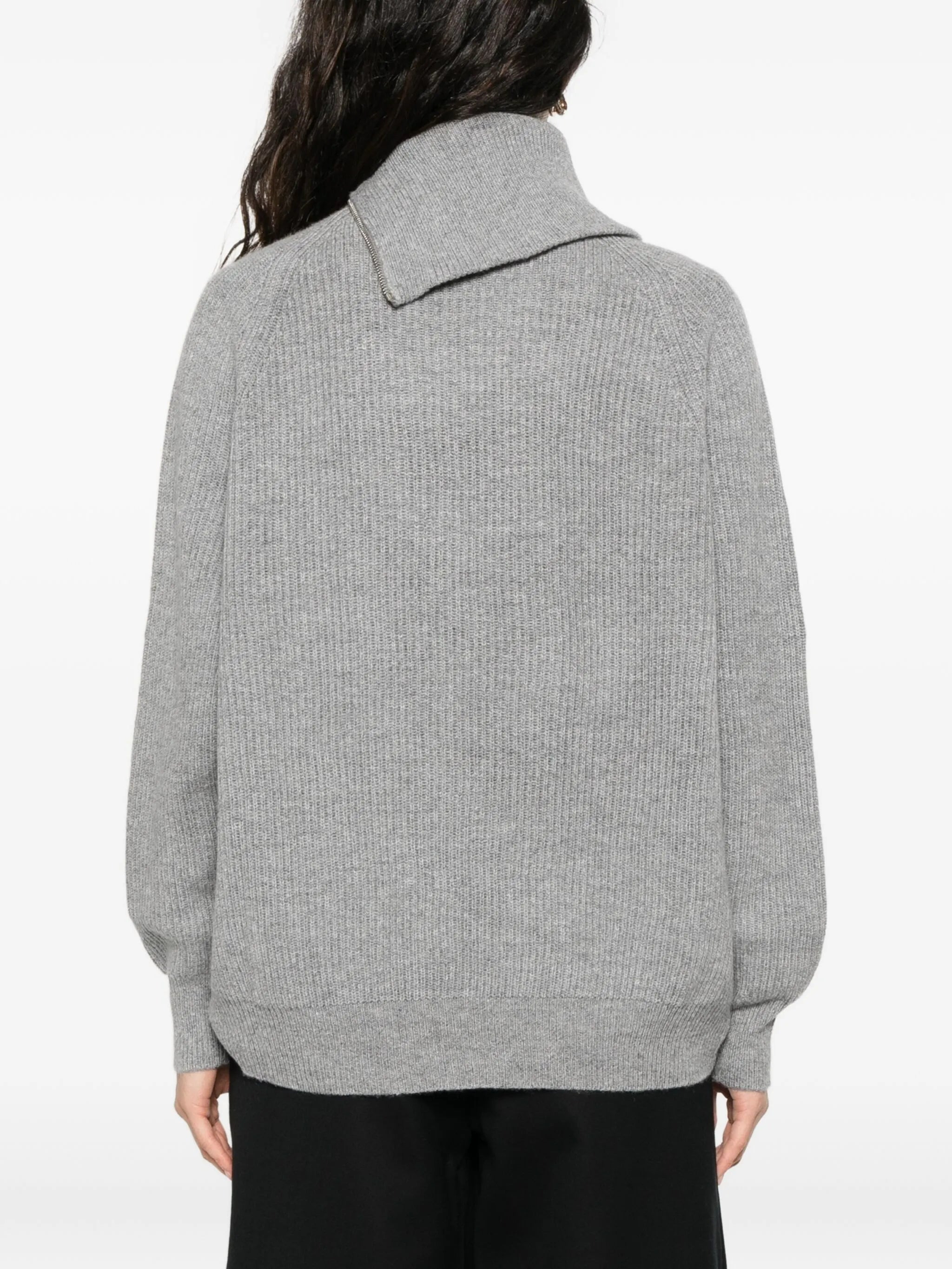 Sportmax Asymmetrical-neck Zip-front Sweater - 3