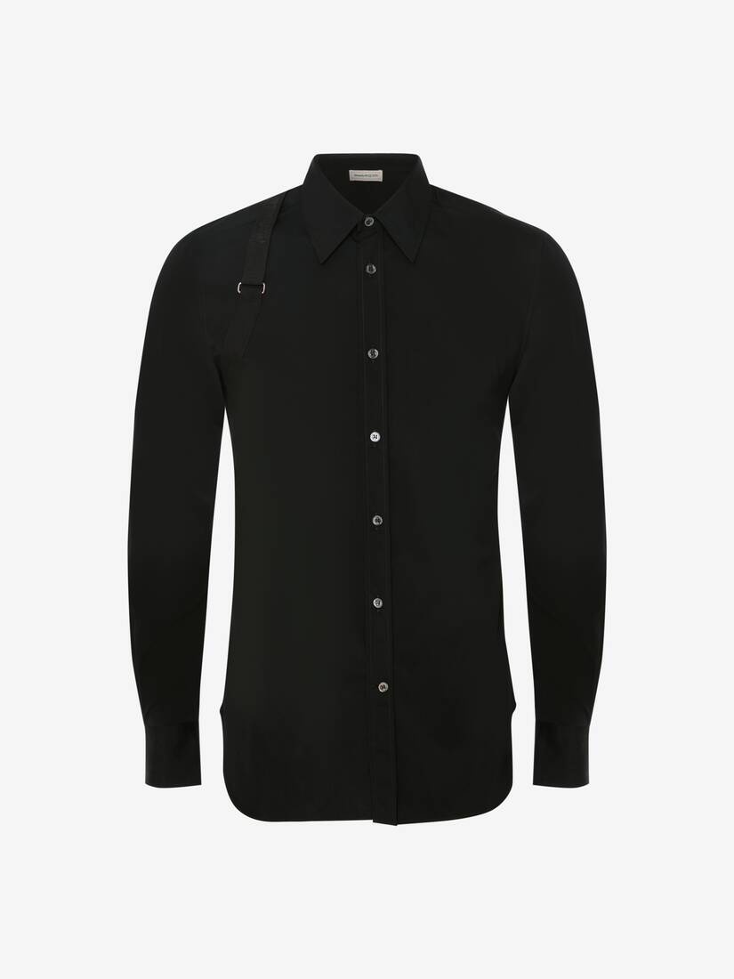 Men's Floral Harness Shirt in Black - 1