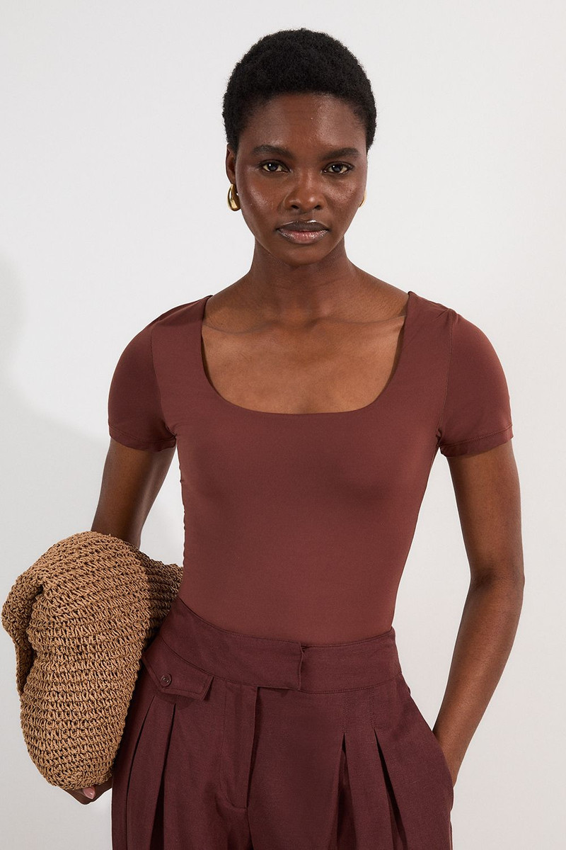 Contour Jersey Short Sleeve Scoop Neck Top 1